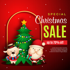 Fototapeta na wymiar Realistic Christmas sale design