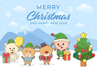 Happy Christmas day background illustration