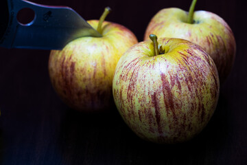 Manzanas, frutas, amarillo, rojo, navidad, alimentación, nutrición, dulce, placer, sabor, acido, disfrutar.