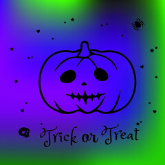 Halloween night party, Pumpkin flat colon,r desig