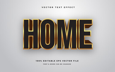 Golden home editable text effect - obrazy, fototapety, plakaty