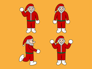 Vector Cute Santa Claus Cartoon Illustration