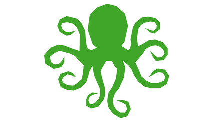 Octopus green silhouette