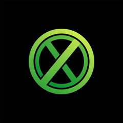 green letter x logo design vector