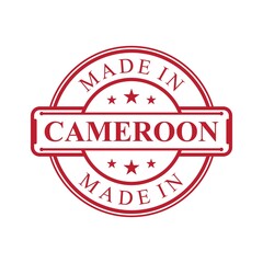 Made in Cameroon label icon with red color emblem