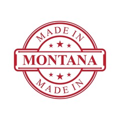 Made in Montana label icon with red color emblem