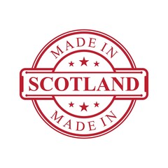 Made in Scotland label icon with red color emblem
