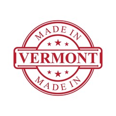 Made in Vermont label icon with red color emblem