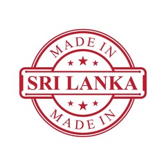 Made in Sri lanka label icon with red color emblem