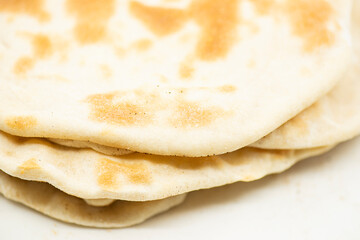 Detailed close up of a fresh baked Pita Bread