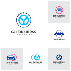 Set of Car tech logo vector template, Creative car logo design concepts