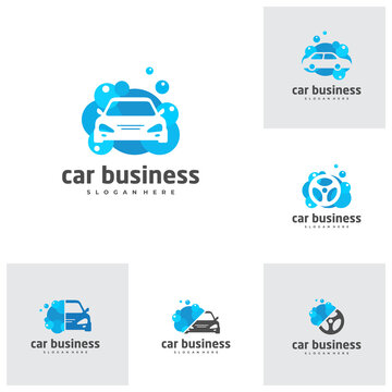 Set of Car wash logo vector template, Creative car logo design concepts