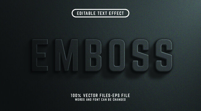 emboss editable text effect. 3d premium vectors