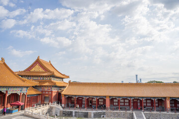 Forbidden City, ancient buildings, sky