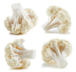 Cauliflower collection isolated on white background
