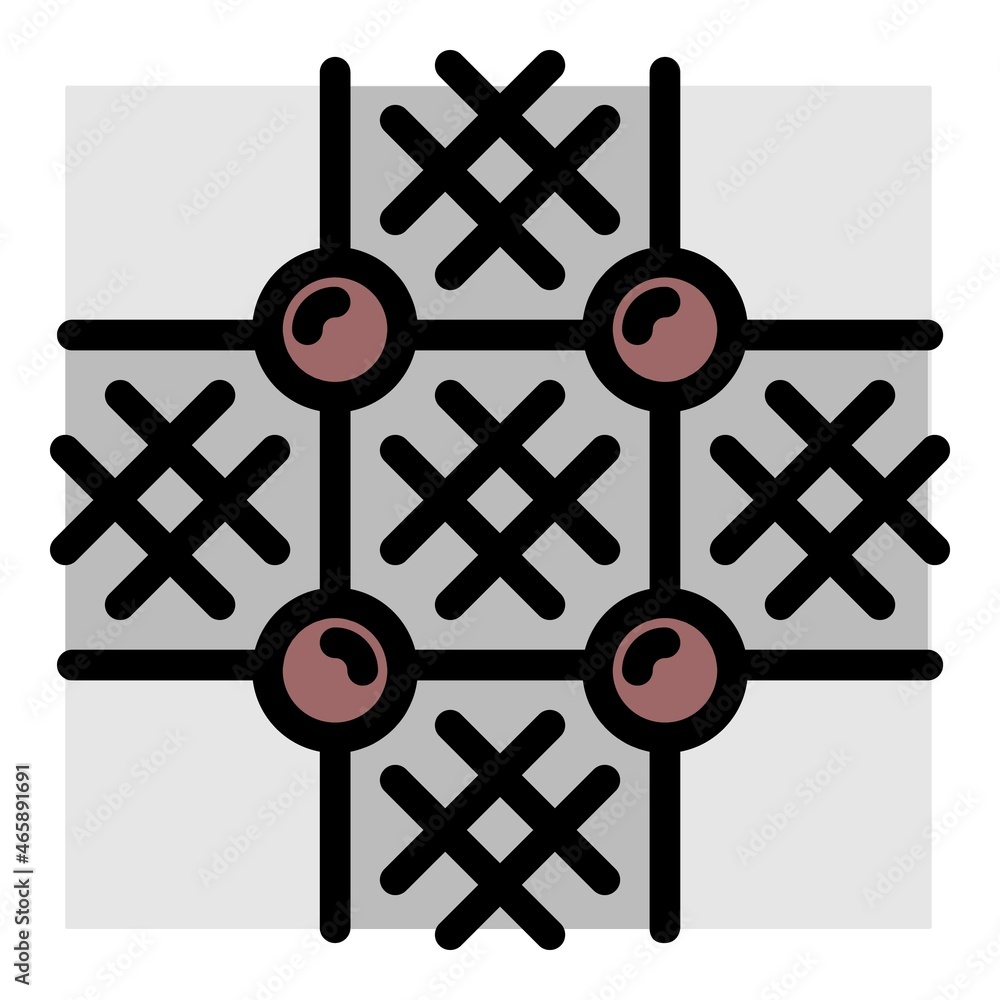 Poster fish farm net icon. outline fish farm net vector icon color flat isolated