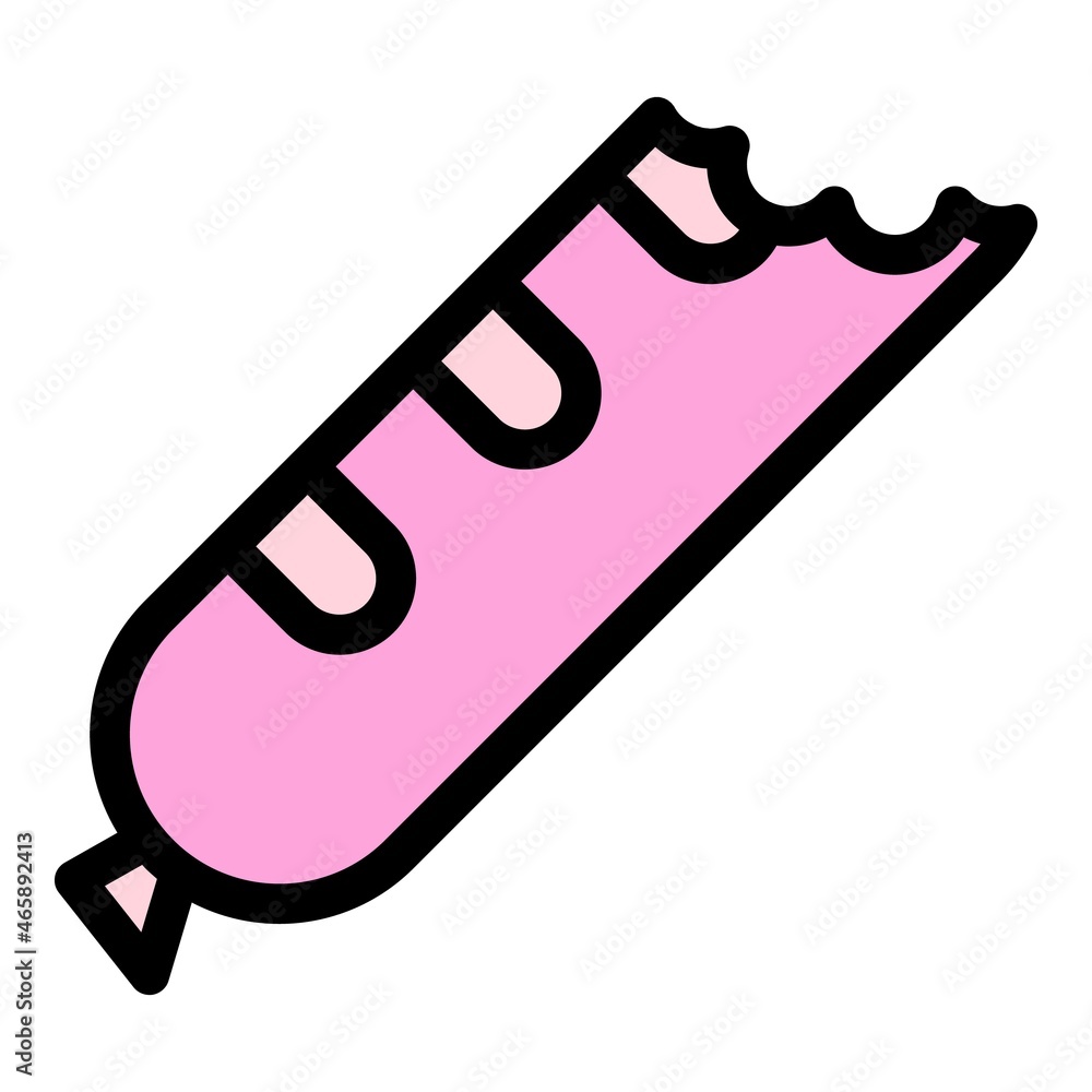 Poster bit sausage icon. outline bit sausage vector icon color flat isolated