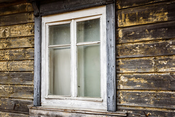 An ancient wooden window.