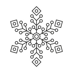 winter snowflake icon. christmas vector snow ice symmetrical design