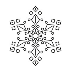 winter snowflake icon. christmas vector snow ice symmetrical design