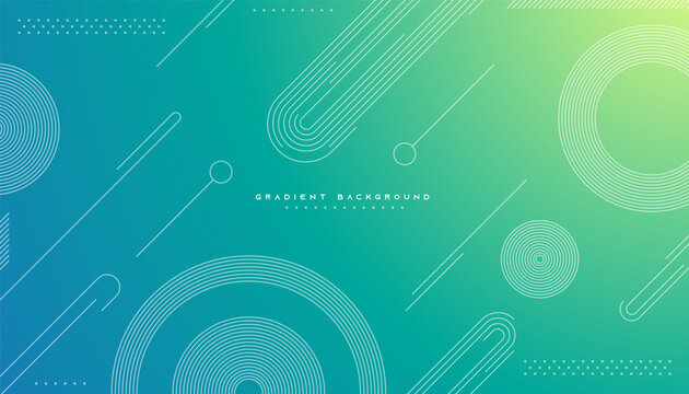 Blue And Yellow Gradient Geometric Line Shape Background