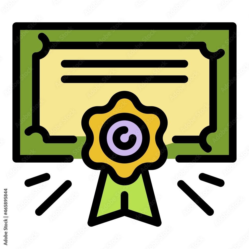 Poster judge diploma icon. outline judge diploma vector icon color flat isolated