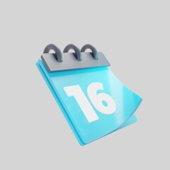 3d visualization, blue calendar icon with event date, infographics