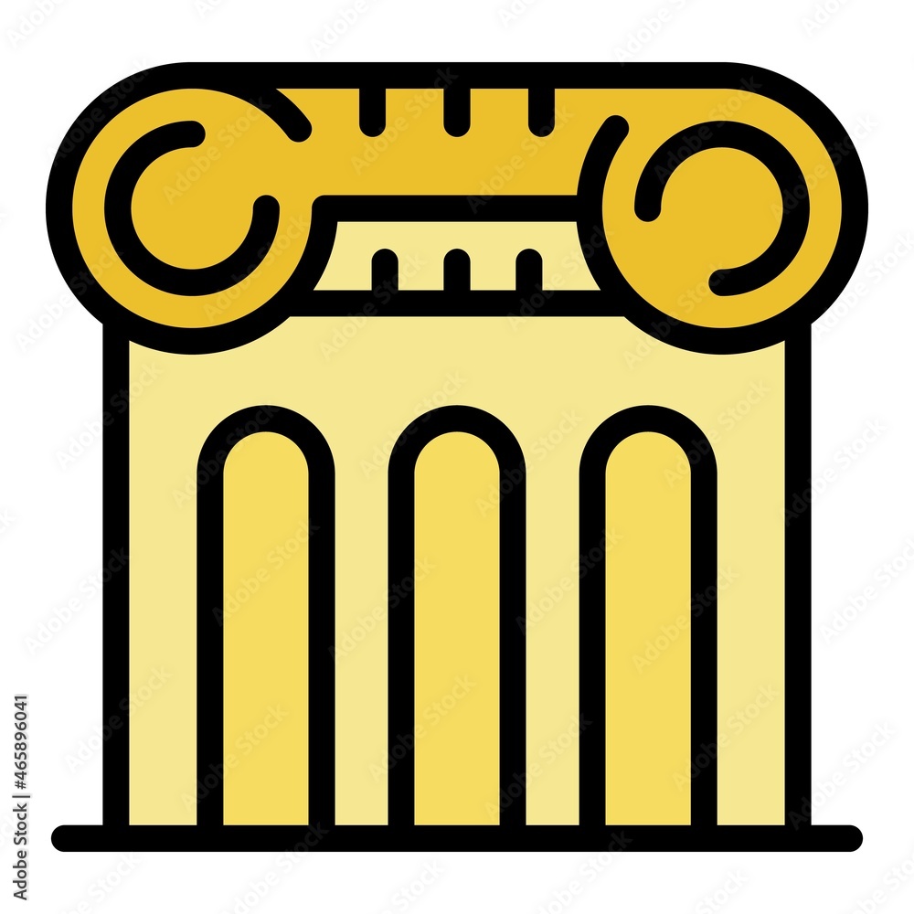 Poster notary column building icon. outline notary column building vector icon color flat isolated