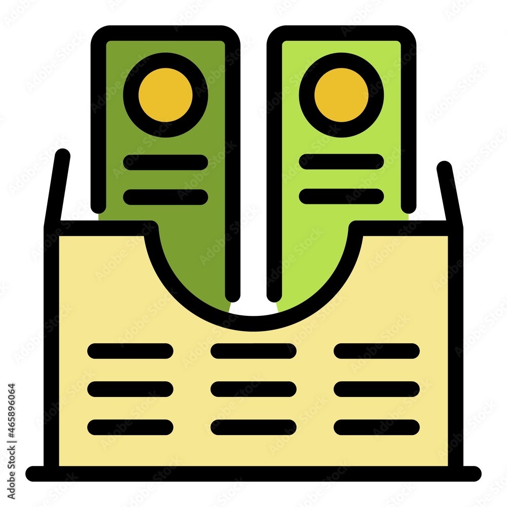 Poster notary folder icon. outline notary folder vector icon color flat isolated