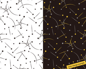 Seamless pattern swatch, CS,  shooting stars.
