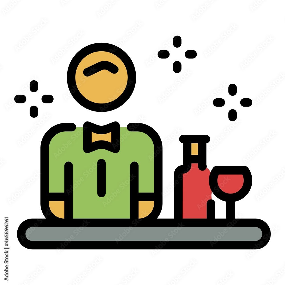 Aufkleber barista in front of the bar icon. outline barista in front of the bar vector icon color flat isolate