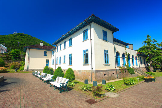函館市旧イギリス領事館と函館山遠望, 日本,北海道,函館市