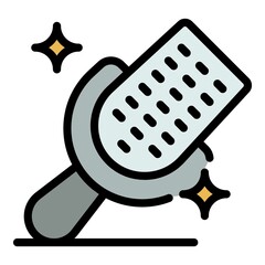 Hand grater icon. Outline hand grater vector icon color flat isolated