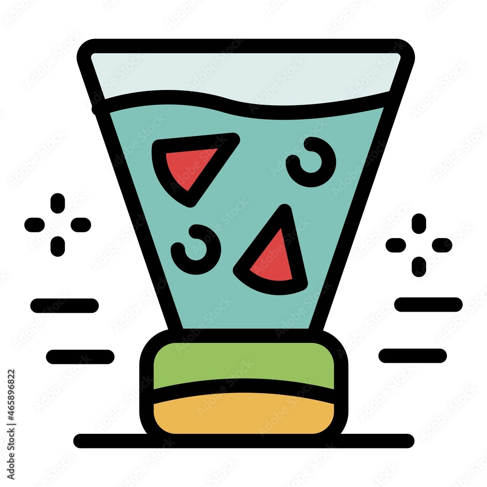 Poster fruit juice in a blender icon. outline fruit juice in a blender vector icon color flat isolated