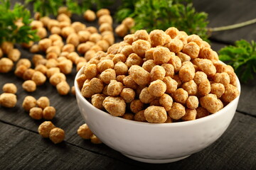 Delicious organic soya  chunks , Indian vegan cooking ingredients, 