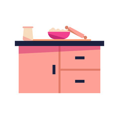 interior furniture in the kitchen design vector illustration