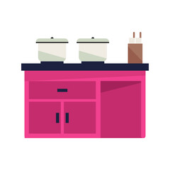   kitchen interior design vector illustration