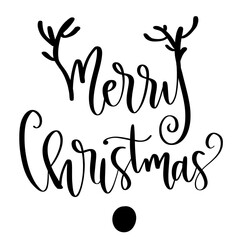 Merry Christmas Design Calligraphic Lettering Card template. Creative typography for Holiday Greetings Vector Illustration