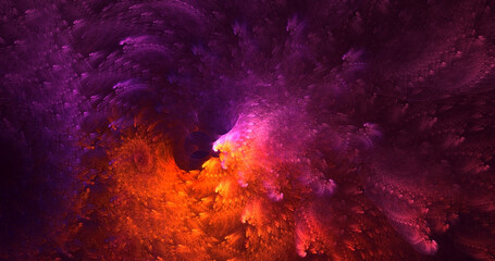 3D rendering abstract colorful fractal light background