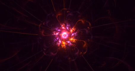 Naklejka premium 3D rendering abstract colorful fractal light background