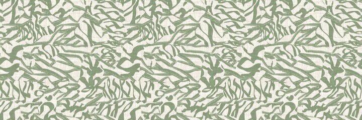 Seamless two tone hand drawn brushed effect pattern border swatch. High quality illustration. Collage of minimal drawings arranged in a seamless pattern with fabric texture overlay. Rough scribble.