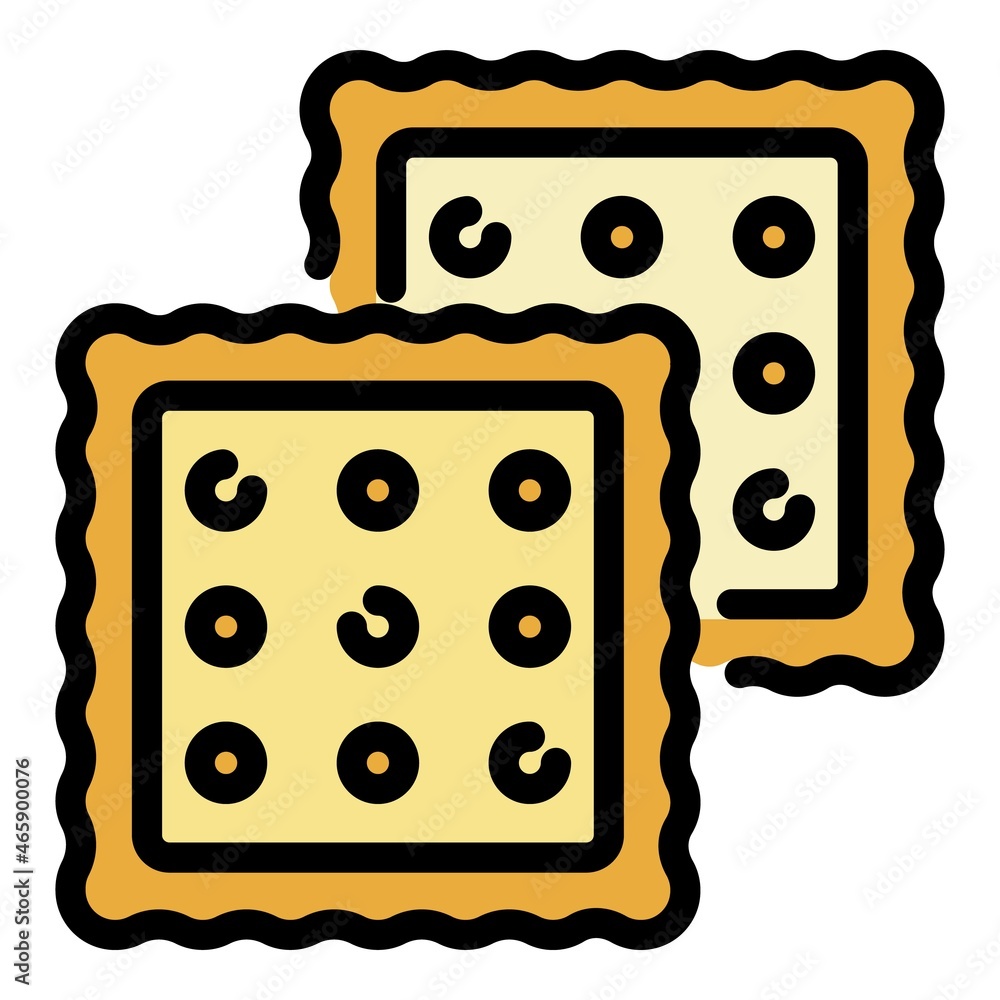 Poster two crackers icon. outline two crackers vector icon color flat isolated