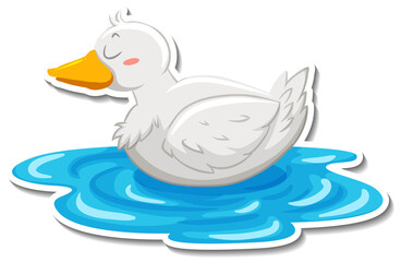 Duck animal farm animal cartoon sticker