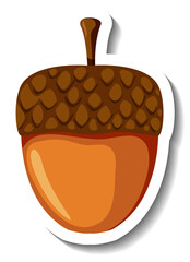 A simple acorn isolated sticker