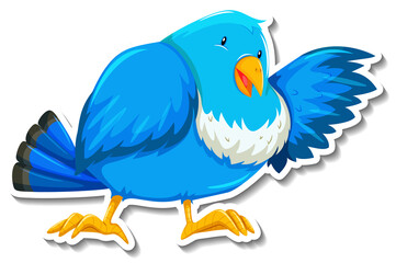 Cute purple bird animal cartoon sticker