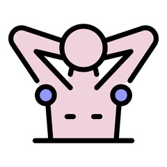 Armpits hair removal icon. Outline armpits hair removal vector icon color flat isolated