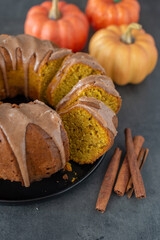 Fresh homemade pumpkin bundt cake