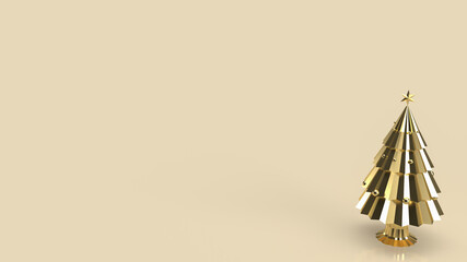 The gold Christmas tree for holiday celebration or  promotion business background 3d rendering