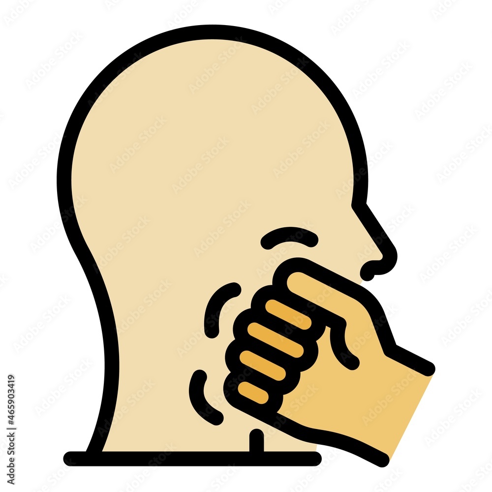 Poster fist in the face icon. outline fist in the face vector icon color flat isolated
