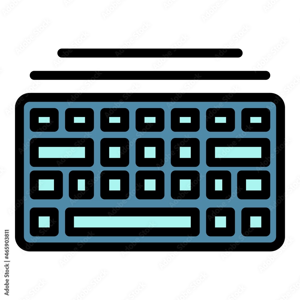 Wall mural computer keyboard icon. outline computer keyboard vector icon color flat isolated - Wall murals